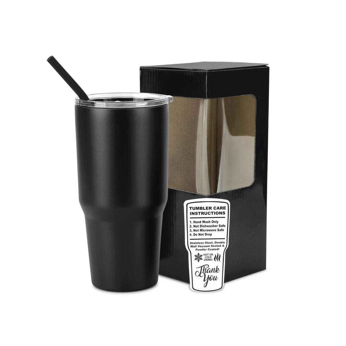 Black 30 oz vacuum-insulated Classic Tumbler ready for personalization.