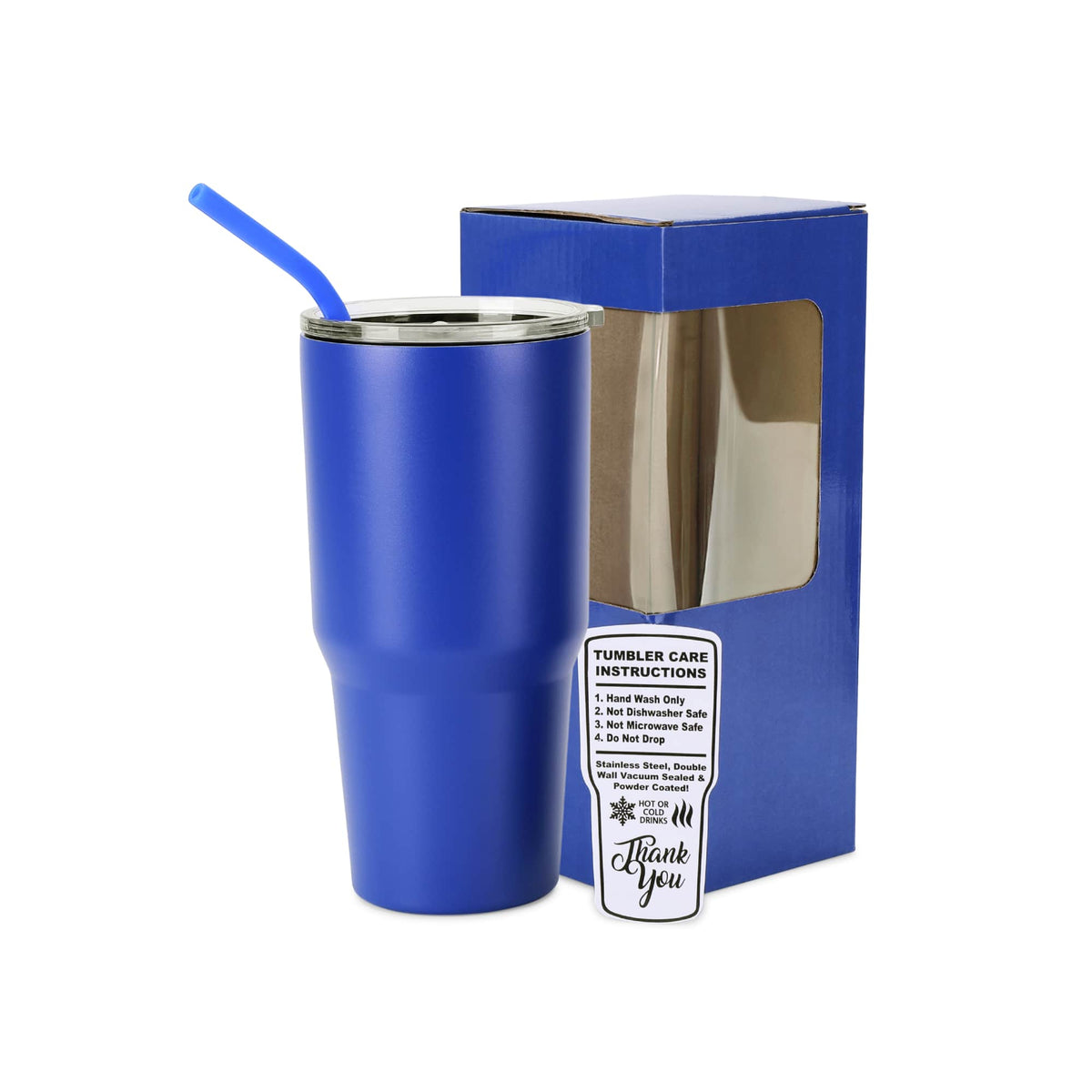 Indigo Blue 30 oz vacuum-insulated Classic Tumbler ready for personalization.