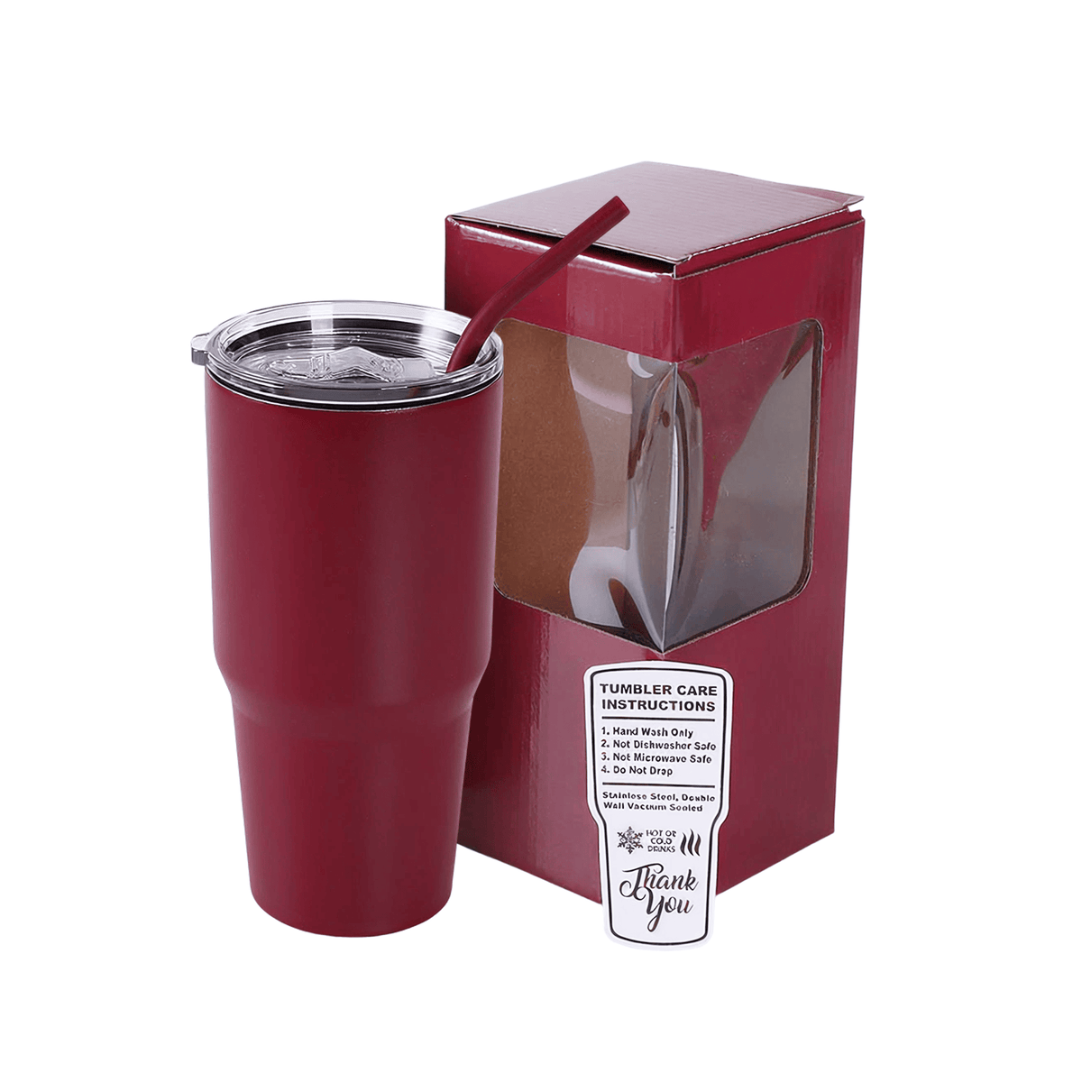 Maroon 30 oz vacuum-insulated Classic Tumbler ready for personalization.