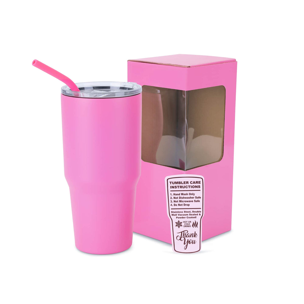 Primrose Pink 30 oz vacuum-insulated Classic Tumbler ready for personalization.