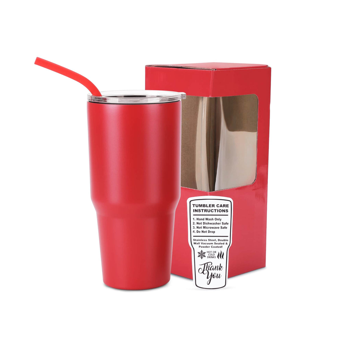 Ruby Red 30 oz vacuum-insulated Classic Tumbler ready for personalization.