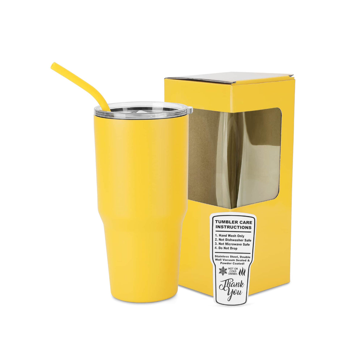Yellow 30 oz vacuum-insulated Classic Tumbler ready for personalization.